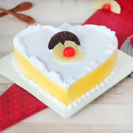 Cherry Pineapple Heart Shape Pineapple Cake